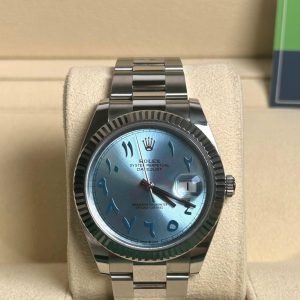 Rolex Datejust 41 - 126334 Fluted Bezel with aftermarket Arabic Ice Blue Dial - 2020